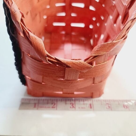 Vintage Orange Wicker Hand Painted Halloween Witch Cat Basket - Picture 10 of 12